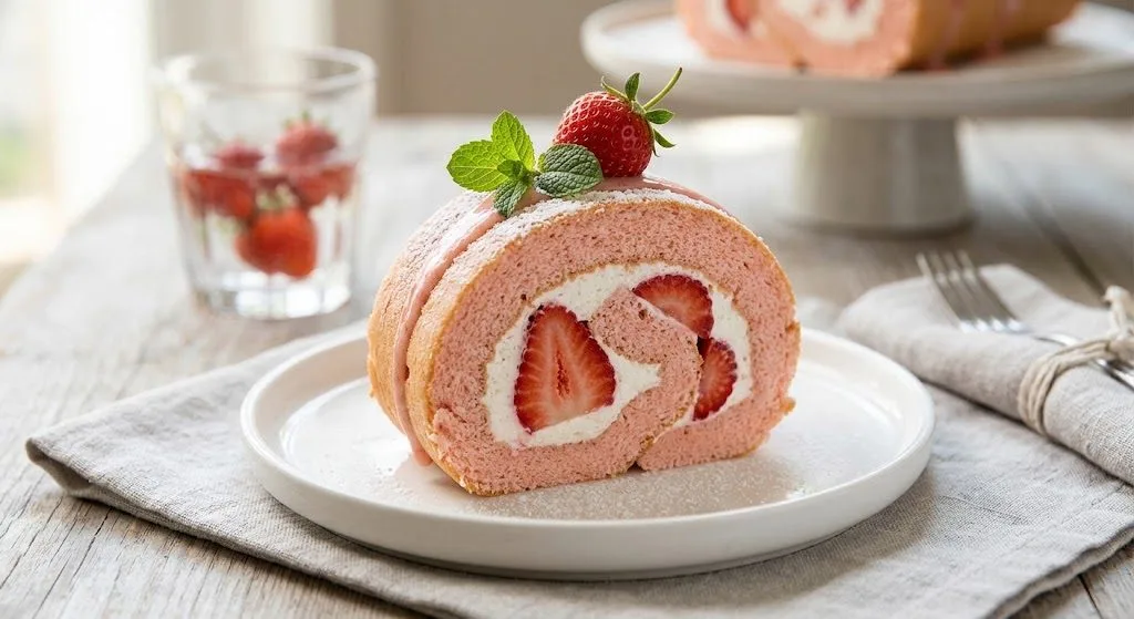 Strawberry Swiss Roll: A Pillowy Pink Dream
