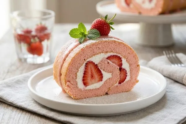 Strawberry Swiss Roll: A Pillowy Pink Dream