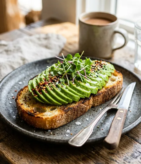 Avocado Sourdough Toast with Soft Poached Eggs & Dukkah