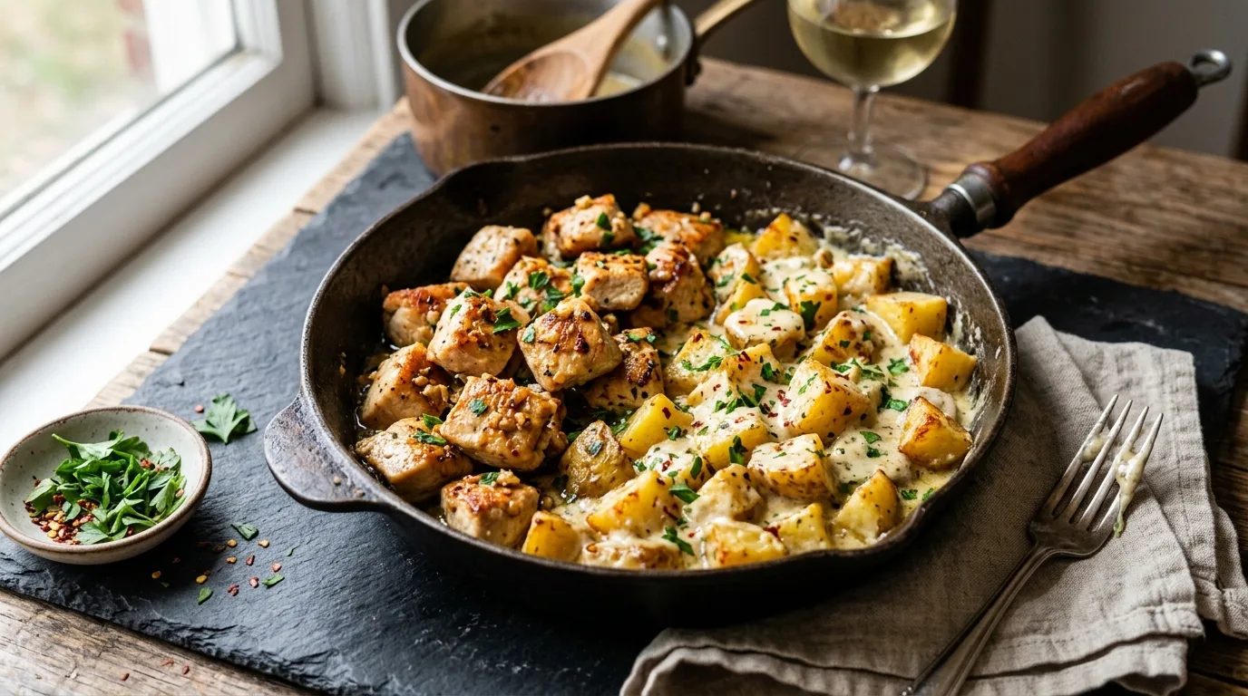 Garlic Butter Chicken & Creamy Potatoes