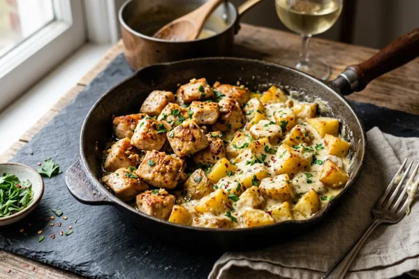 Garlic Butter Chicken & Creamy Potatoes