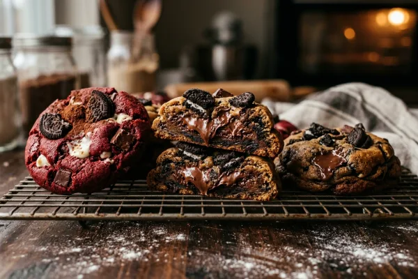 NYC-Style Chunky Chocolate Chip Cookies (Classic, Red Velvet & Double Chocolate)