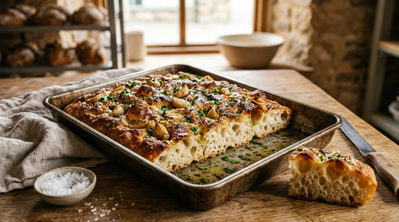 The Ultimate No-Knead Garlic Butter Focaccia